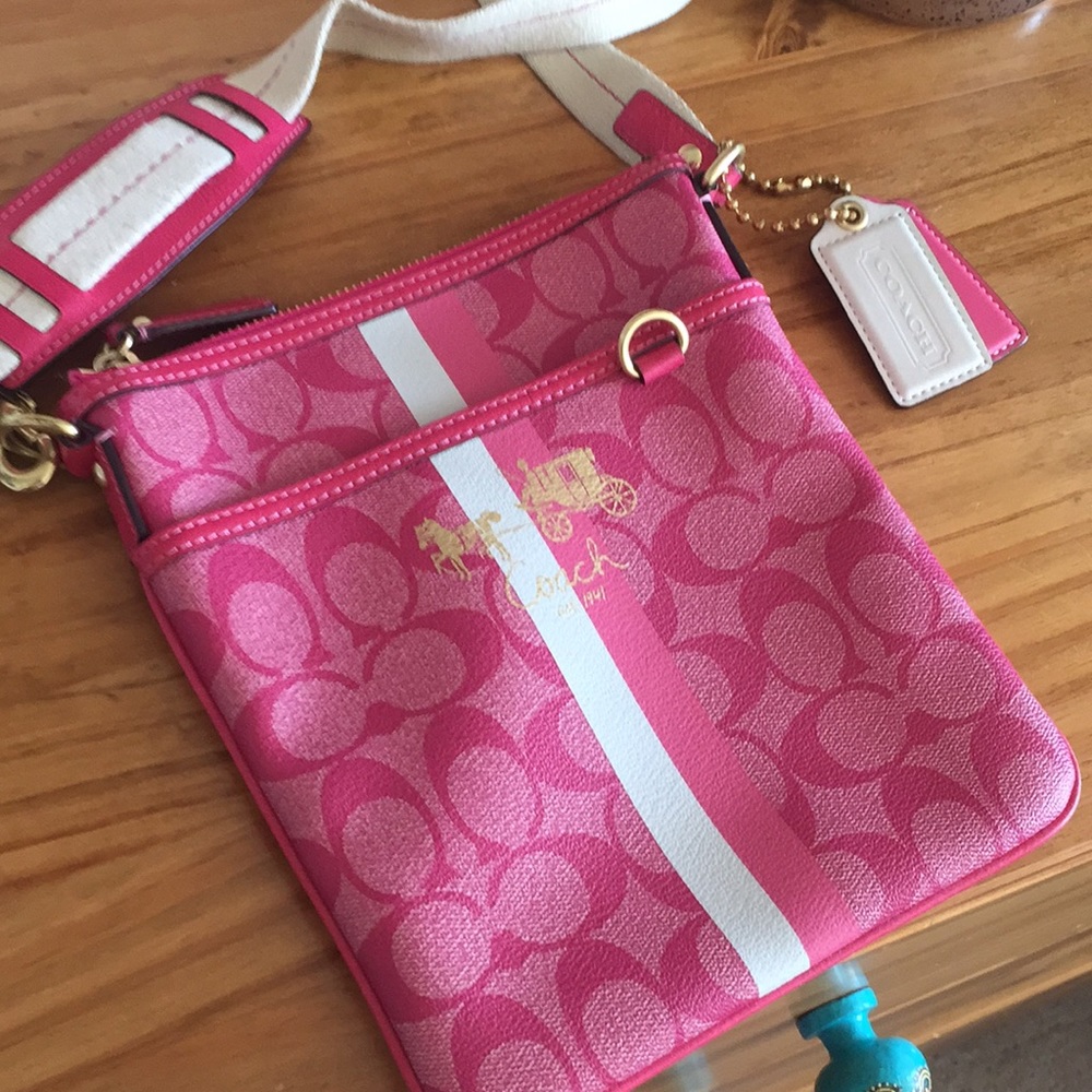 Leather coach crossbody bag